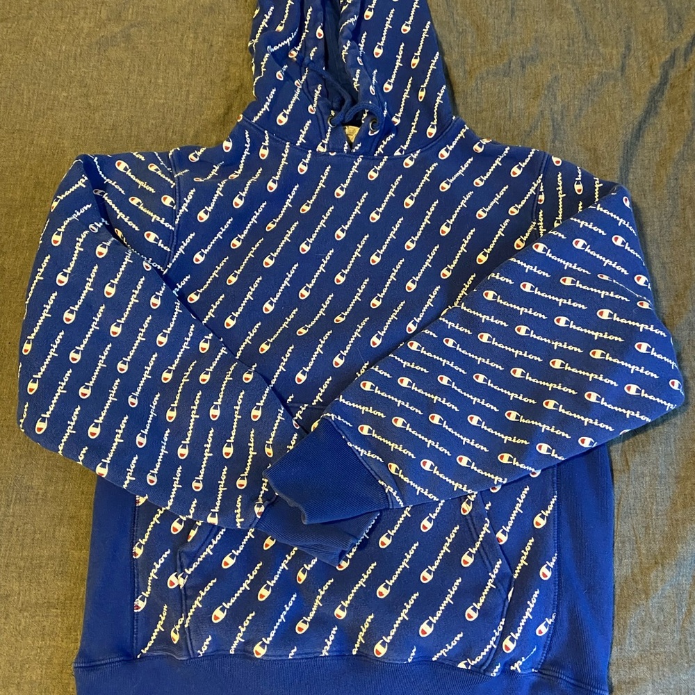 Champion Navy Patterned Men's Hoodie